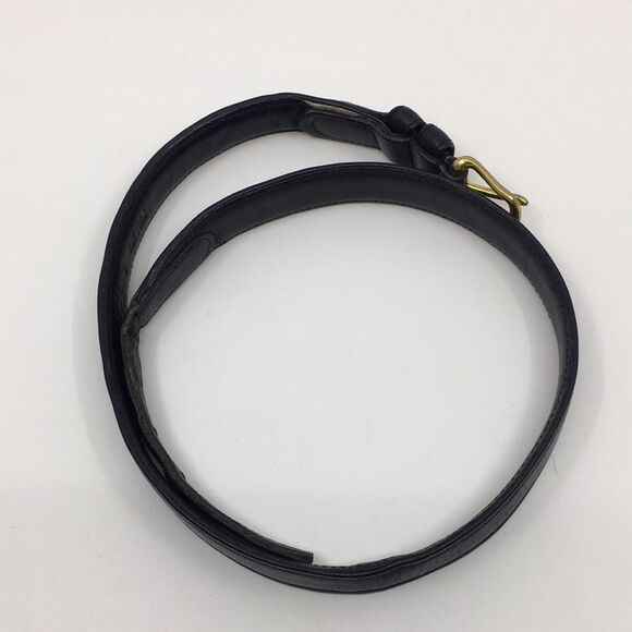 Vintage COACH Black Leather Belt with Brass Buckle made in NYC plant. main image 4